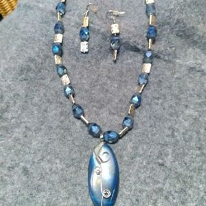 Handmade earrings and necklace
